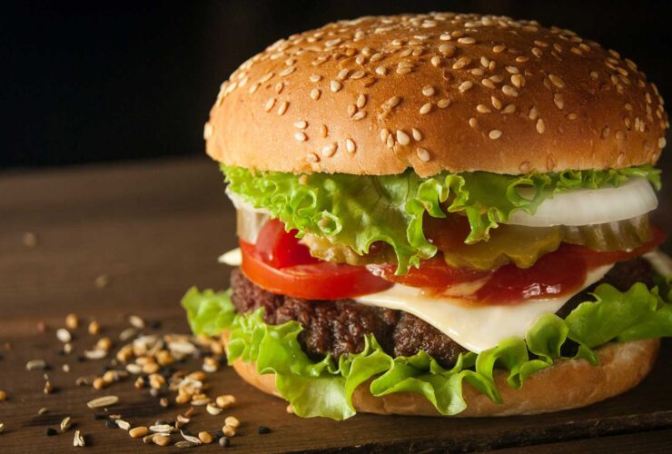 beef and cheese burger