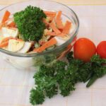 egg and ham salad dish