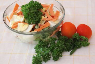 egg and ham salad dish