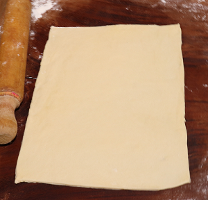 rolled and flattened dough